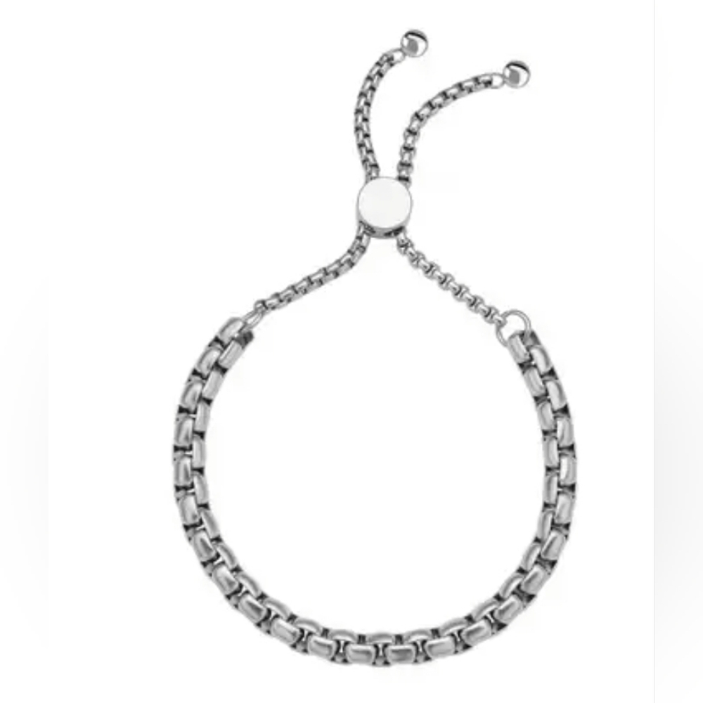 Sale NIB Platinum Plated STAINLESS STEEL BOX CHAIN BOLO BRACELET ‼️NEVER TARNISH - Picture 4 of 9